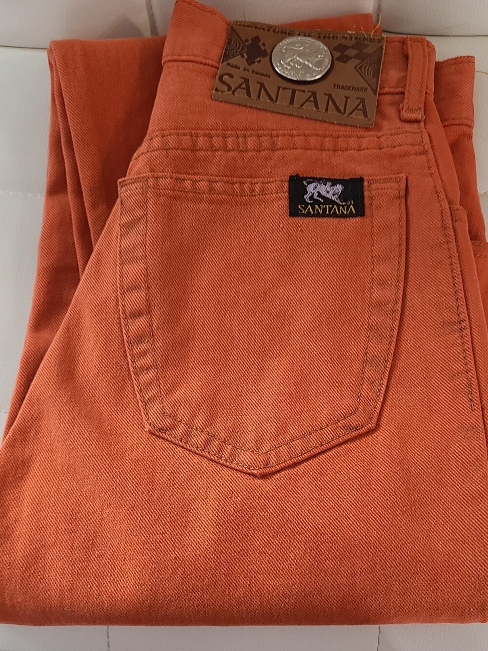 1980's Santana Orange Denim Jeans